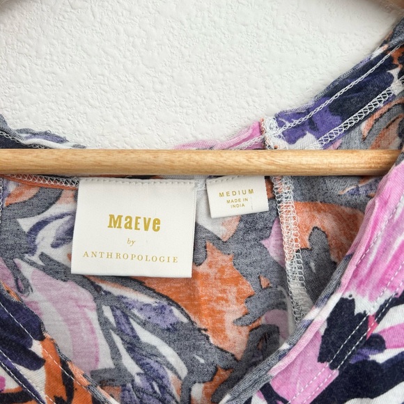 Anthropologie Maeve Catie Floral Ruffle Sleeve Blouse - Medium - Picture 7 of 11